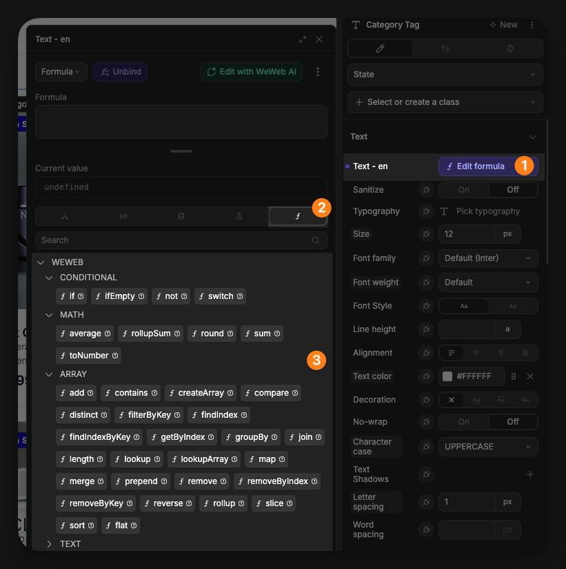 accessing formula