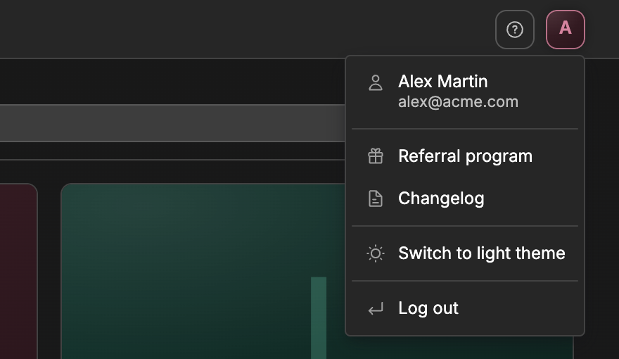 How to find account settings in WeWeb