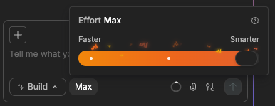 Effort slider set to Max