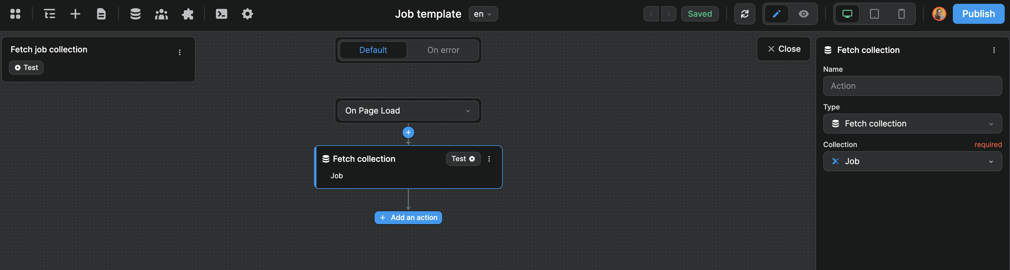 Fetch job collection in workflow