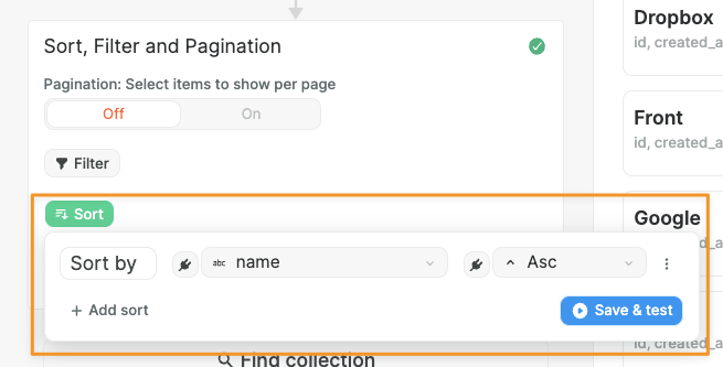 Sorting collections in WeWeb