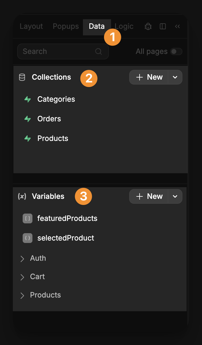 Data tab