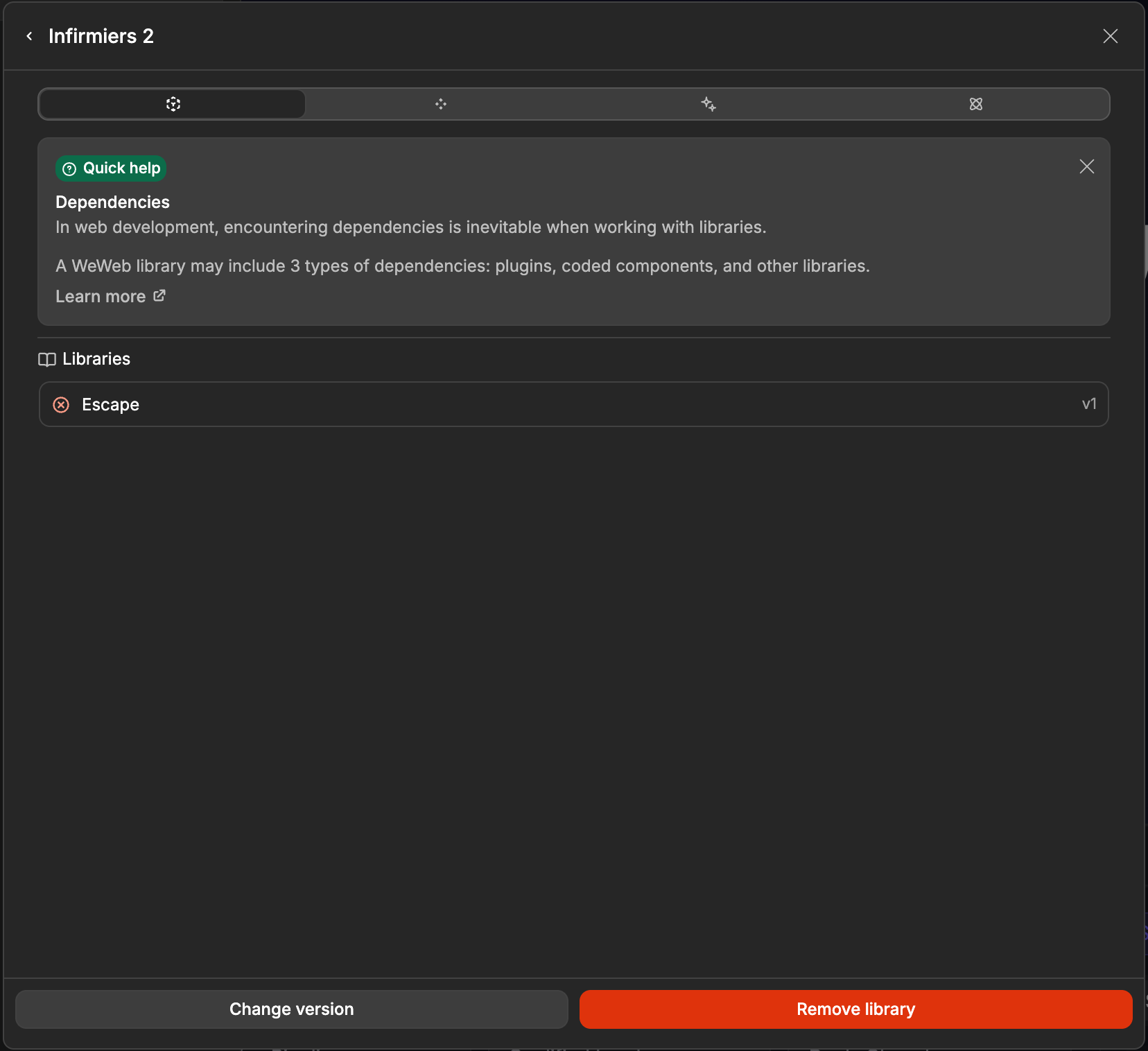 Library dependencies