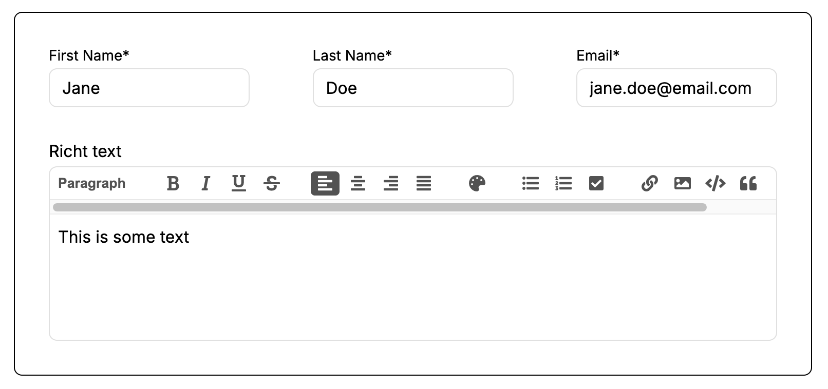 Component instance with a WeWeb Rich Text element