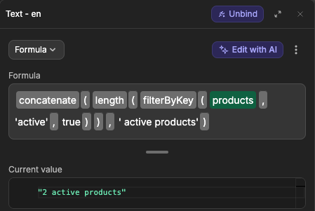Edit with AI button in the binding window