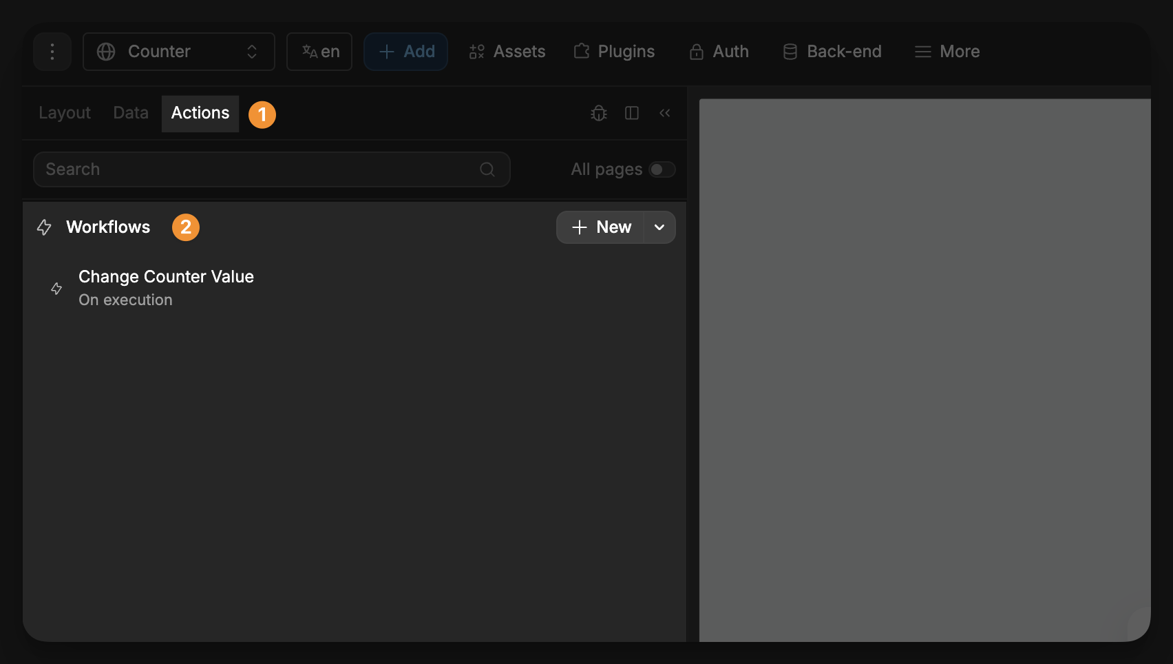 Global workflow example