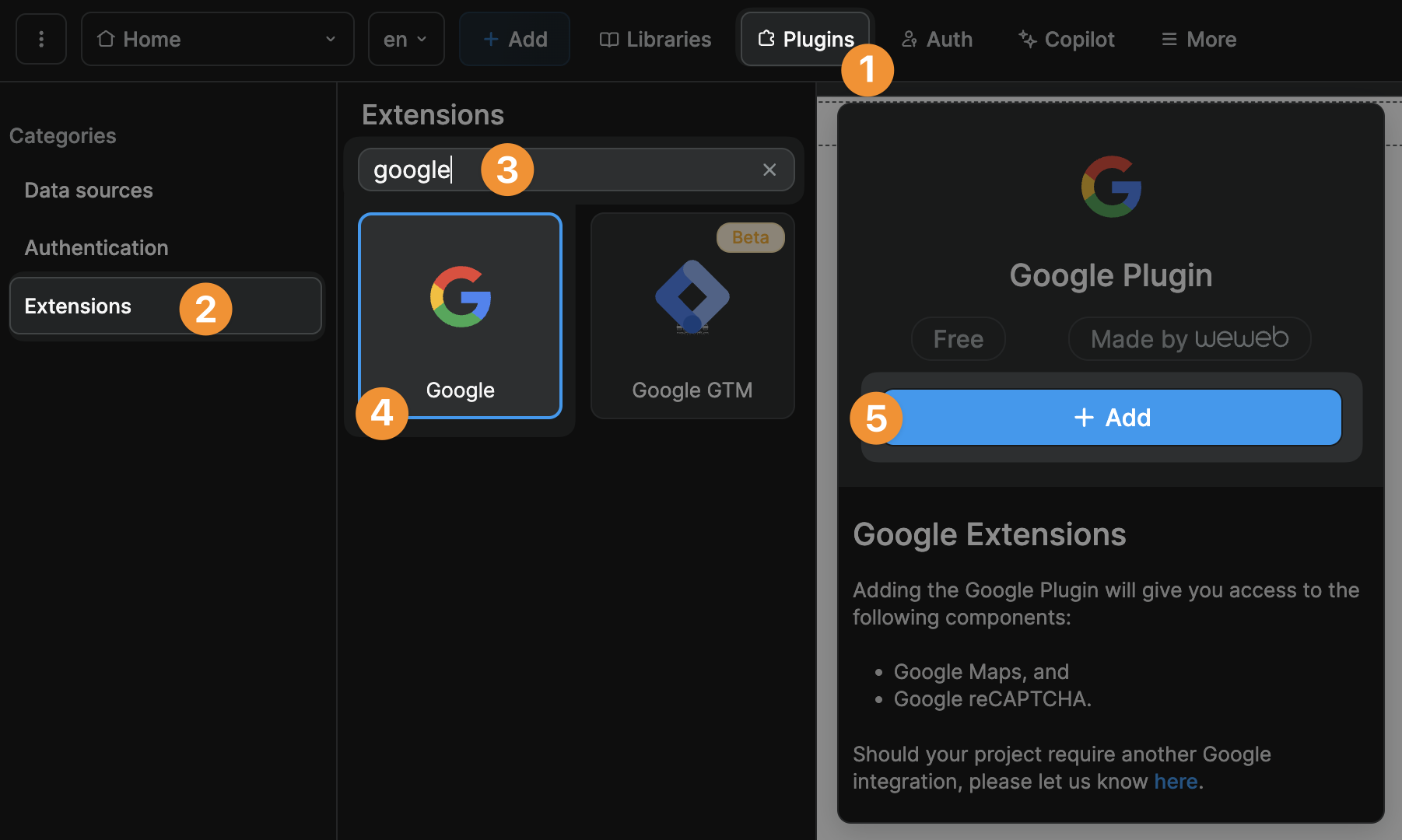 Google extension plugin