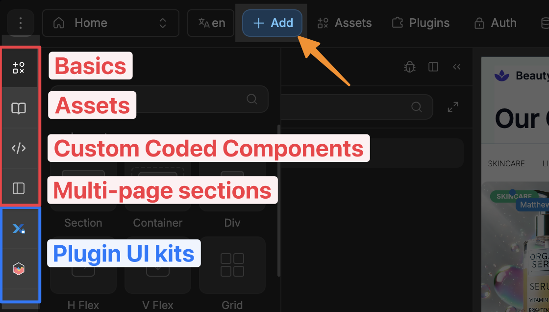 Add panel