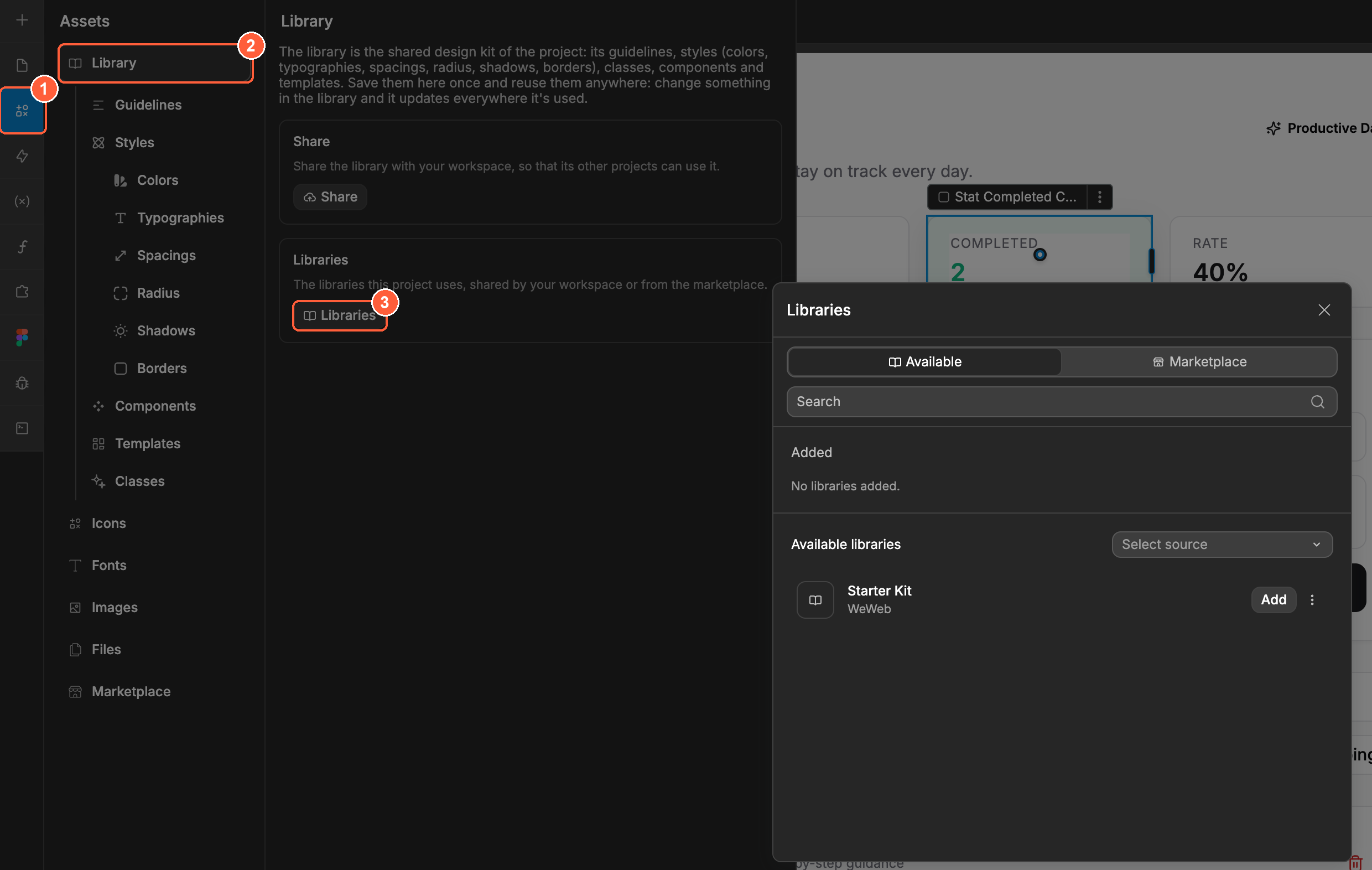 Share a WeWeb library to your workspace
