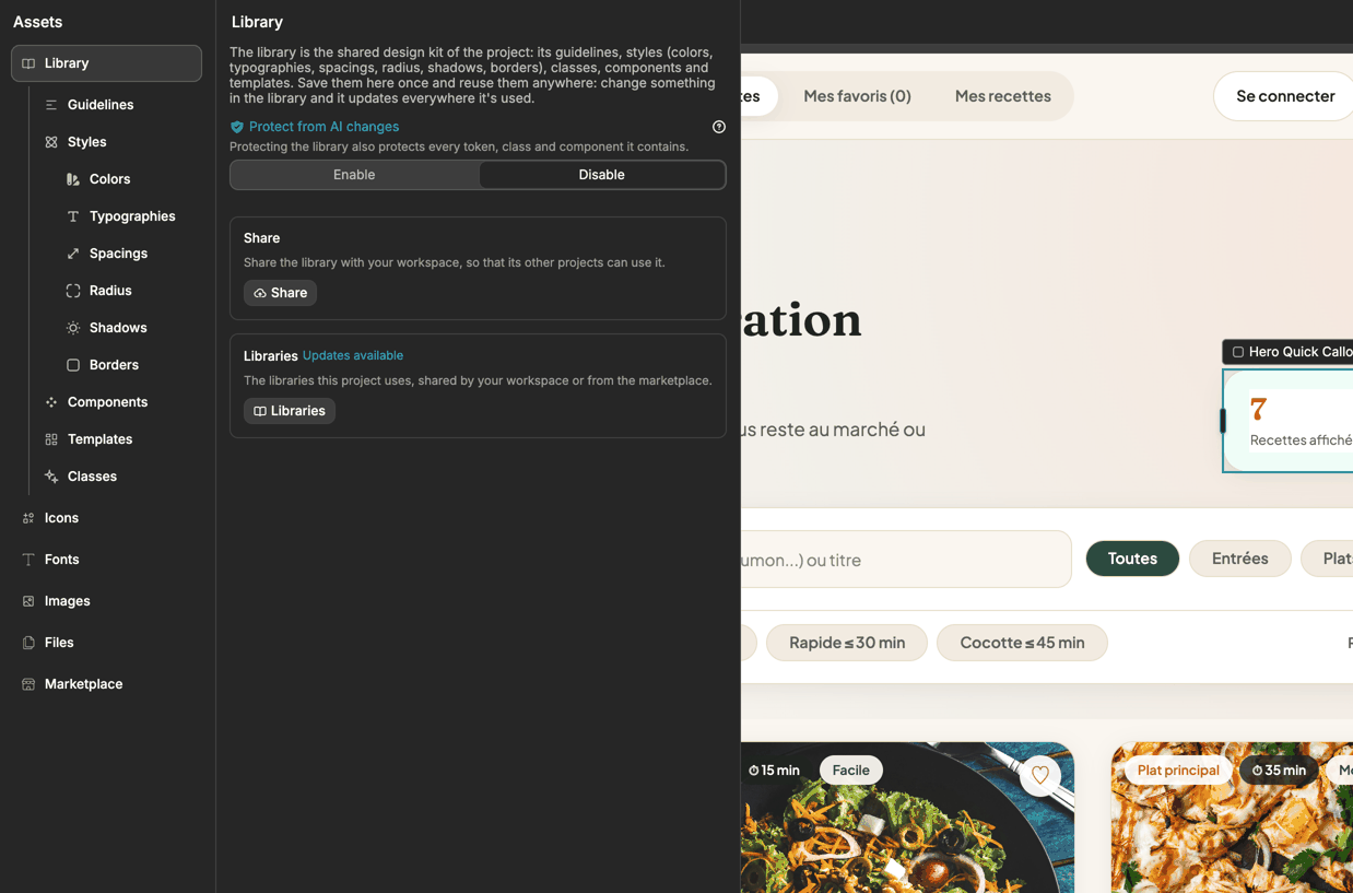 Libraries available in a WeWeb project