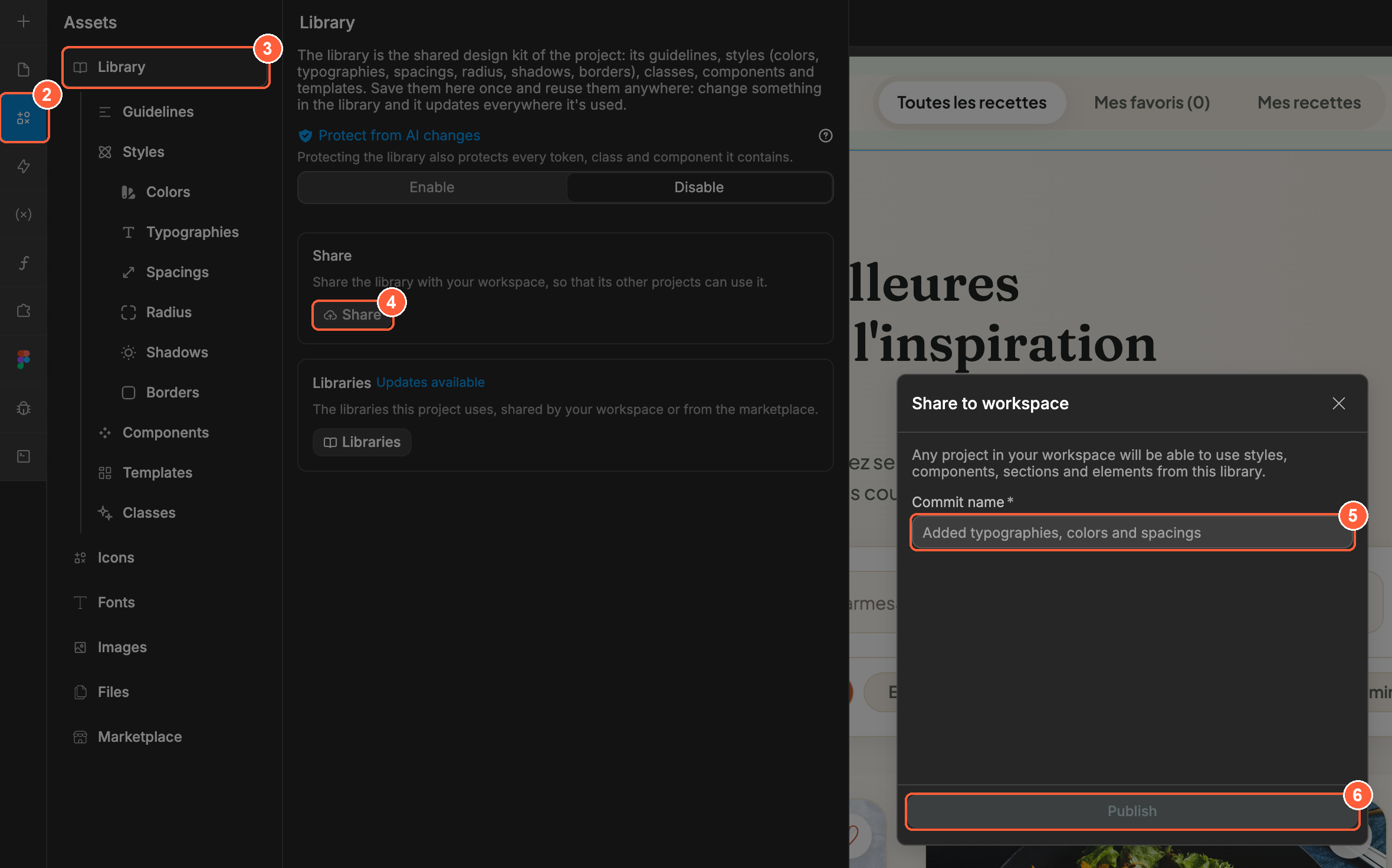 Share a WeWeb library to your workspace