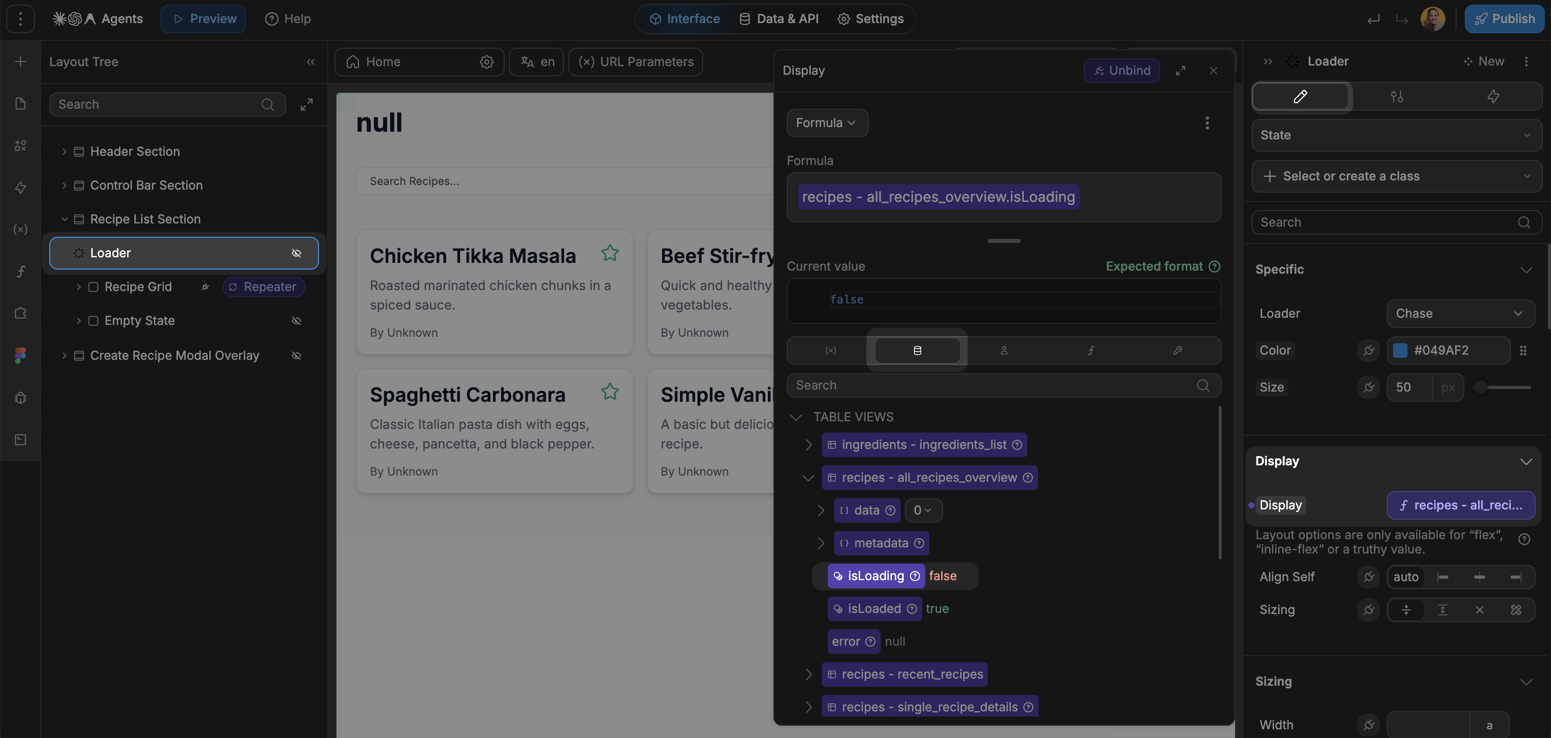 Table view isLoading variable