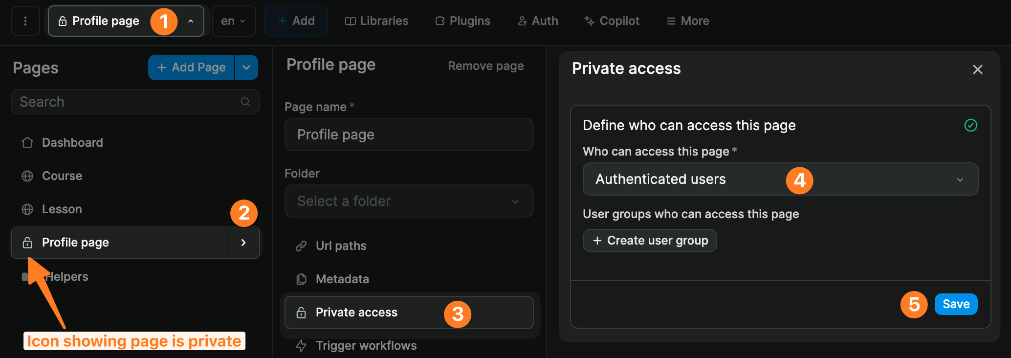 Private pages with Xano Auth