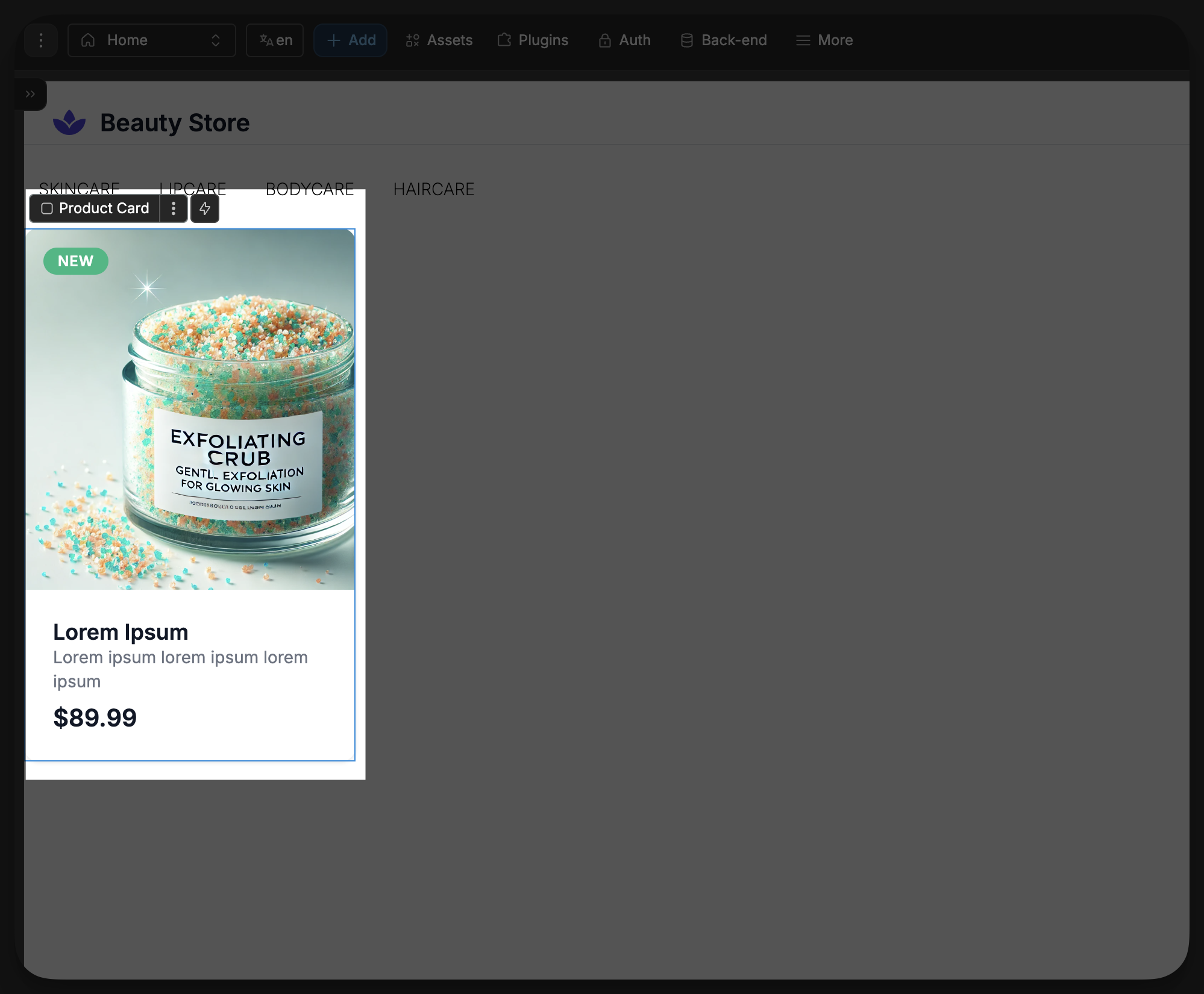 Product card