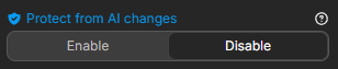 Protect from AI changes toggle
