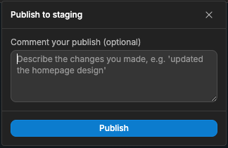 Adding a comment to a publication