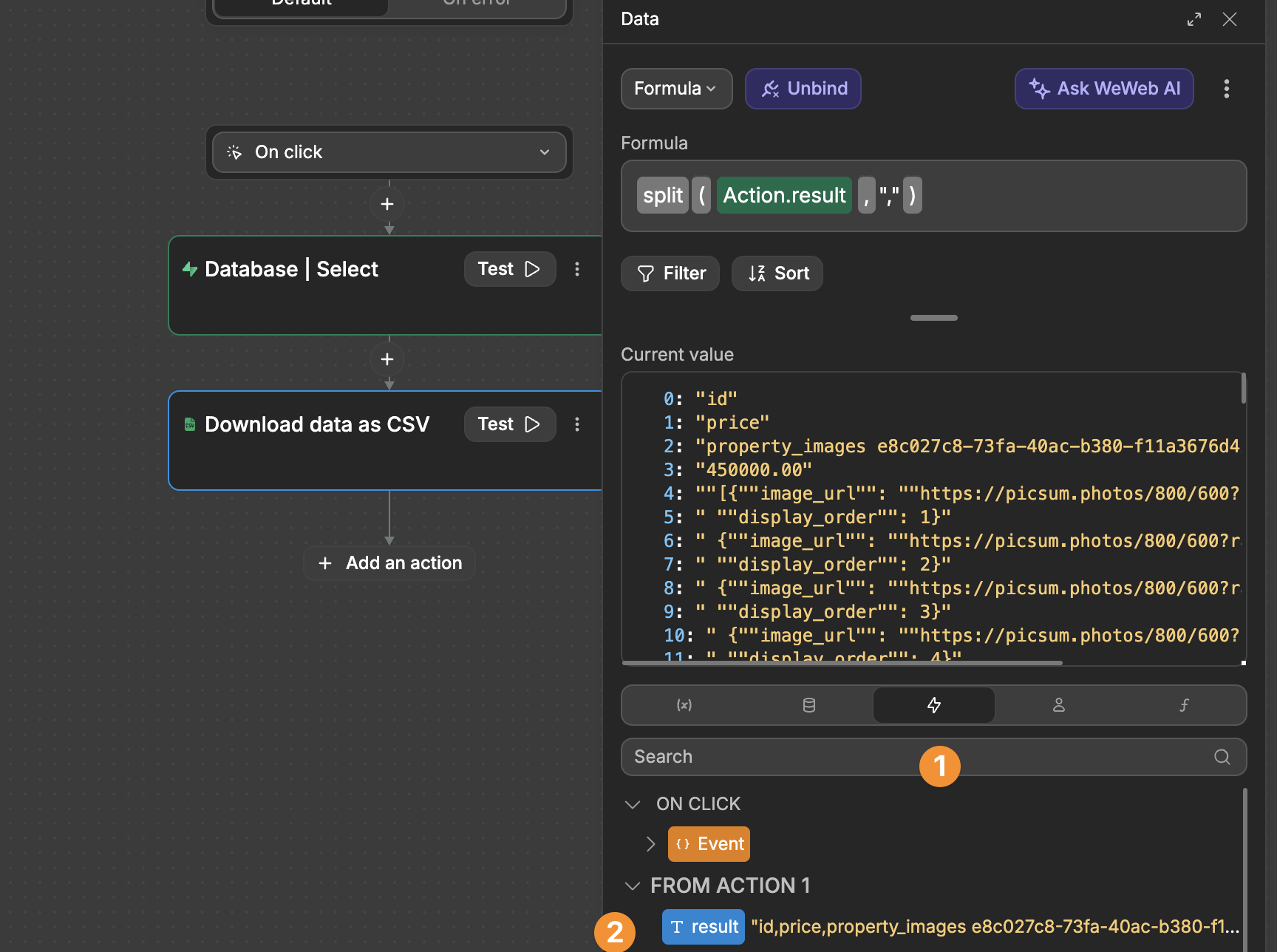 Download Supabase data in CSV format