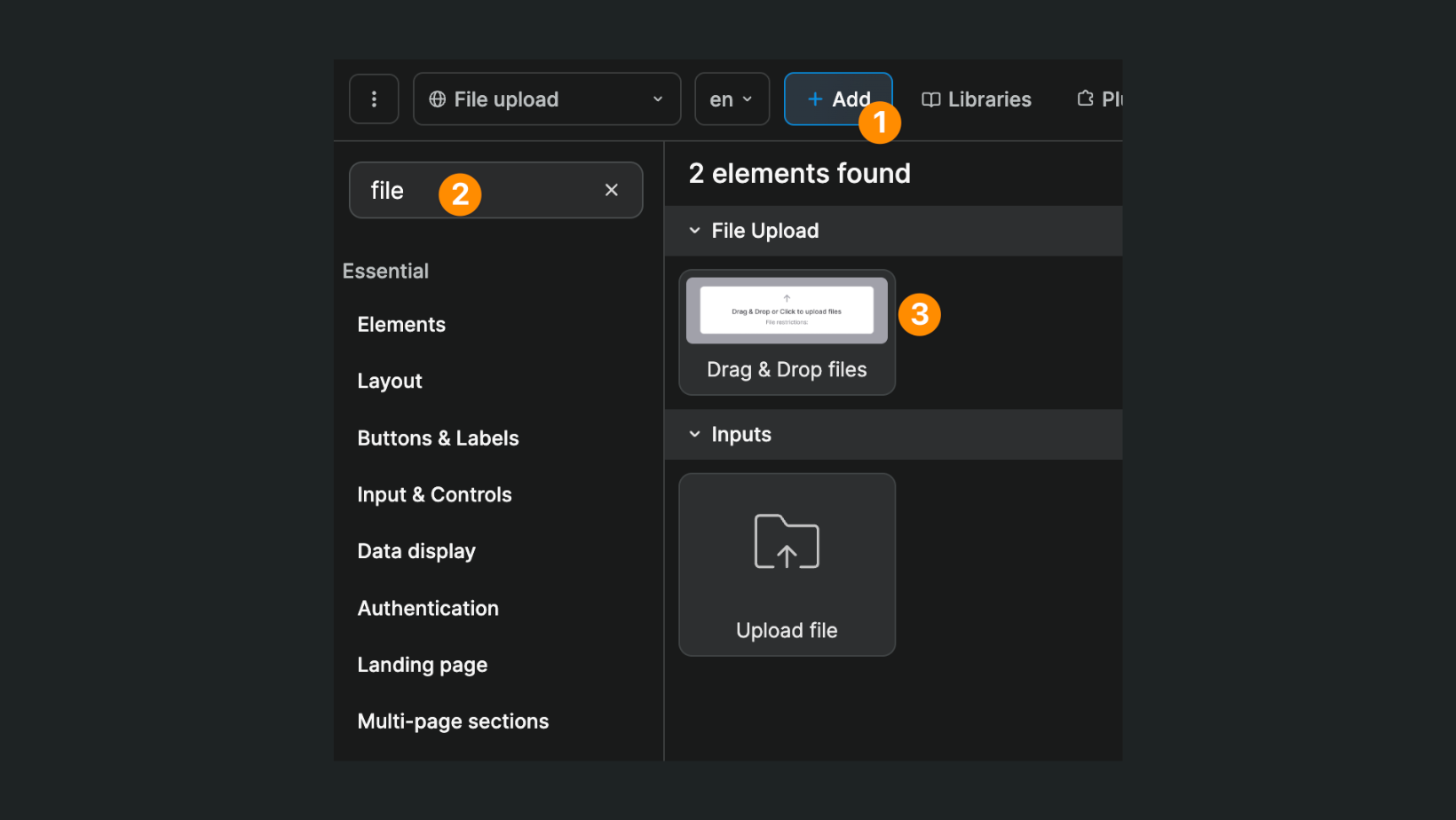 File upload elements in WeWeb