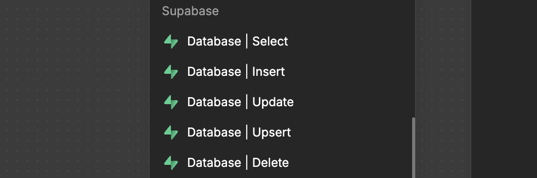 Supabase select action in a WeWeb workflow