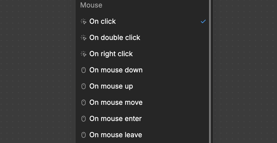 mouse events example