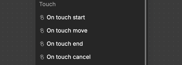 touch events example