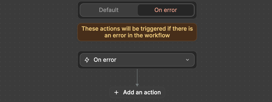 On error workflow tab