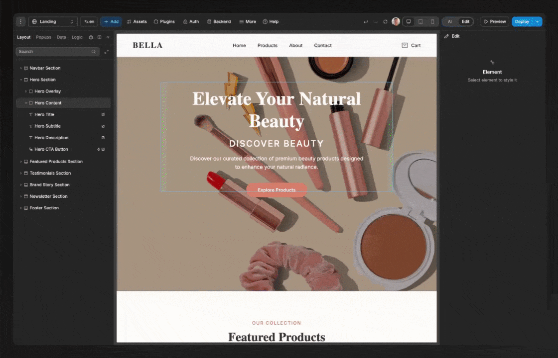 WeWeb canvas