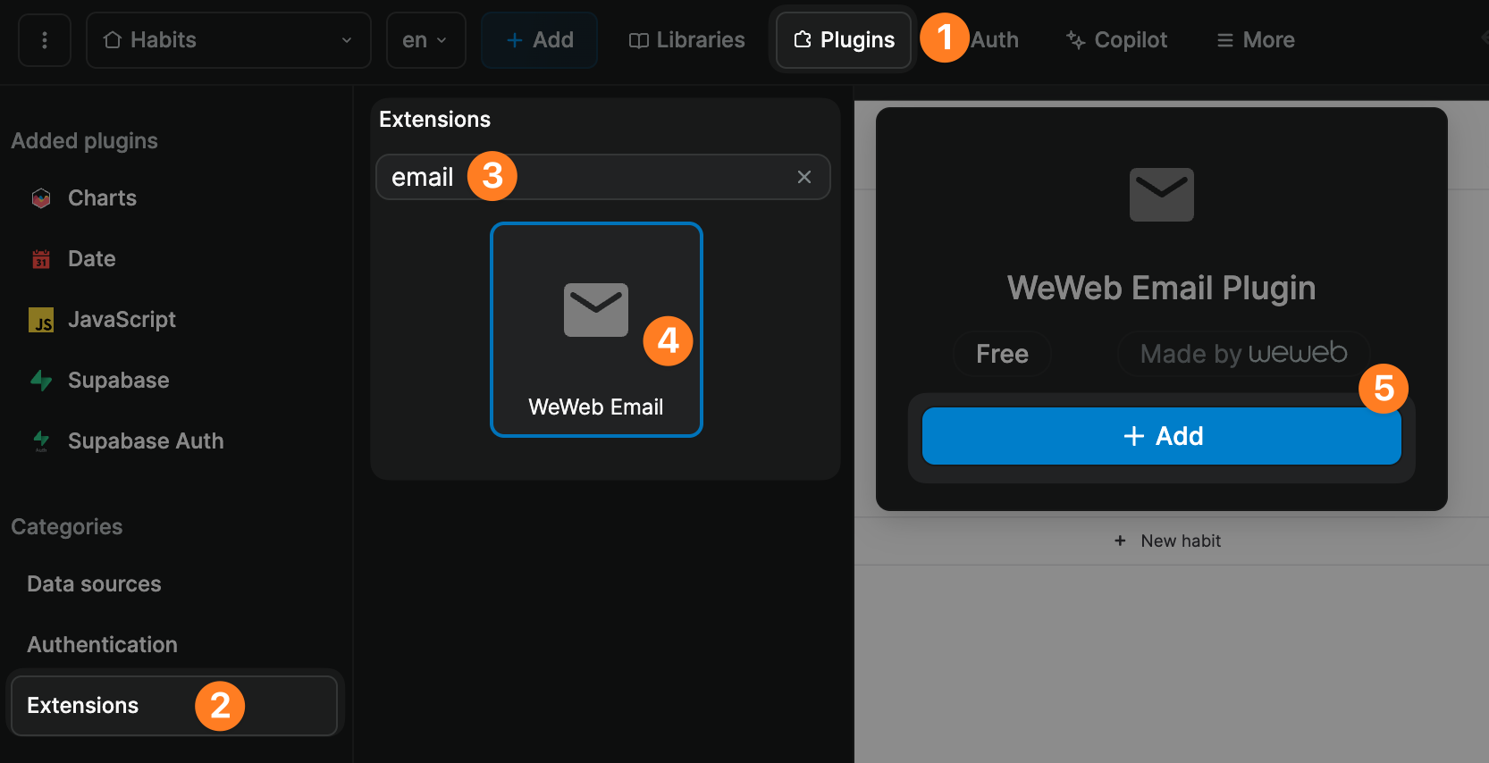 WeWeb Email plugin