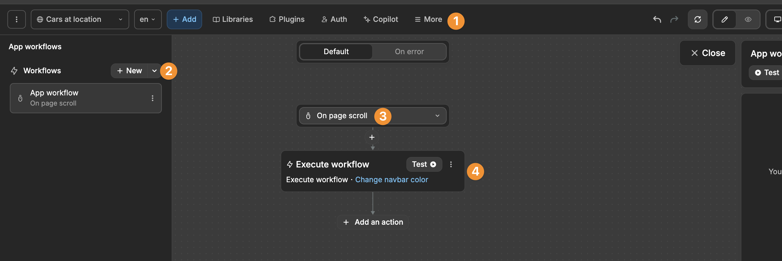 App workflow example