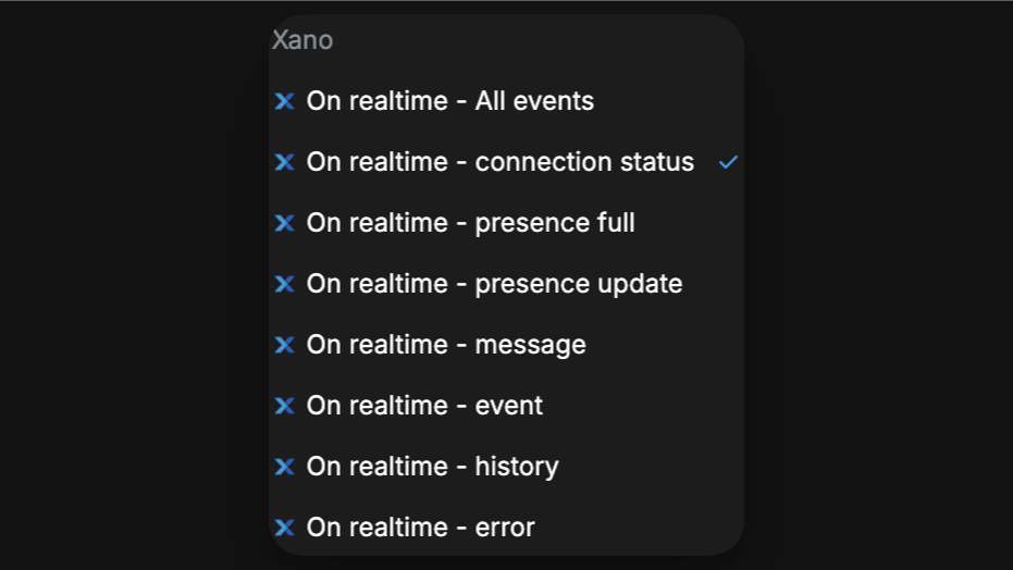 Xano realtime listeners