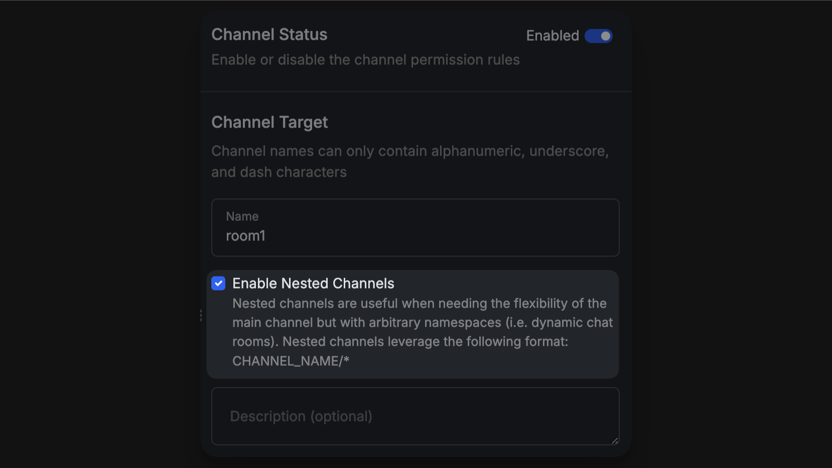 Xano realtime nested channels